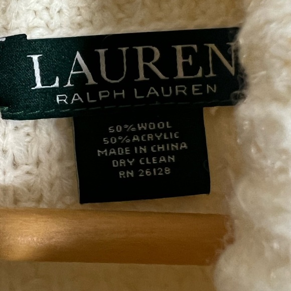 Ralph Lauren Cream Wool Blend Poncho - Picture 5 of 6